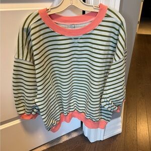 Anthropologie Pilcro Striped Casual 3/4 Skeev Striped top size XL